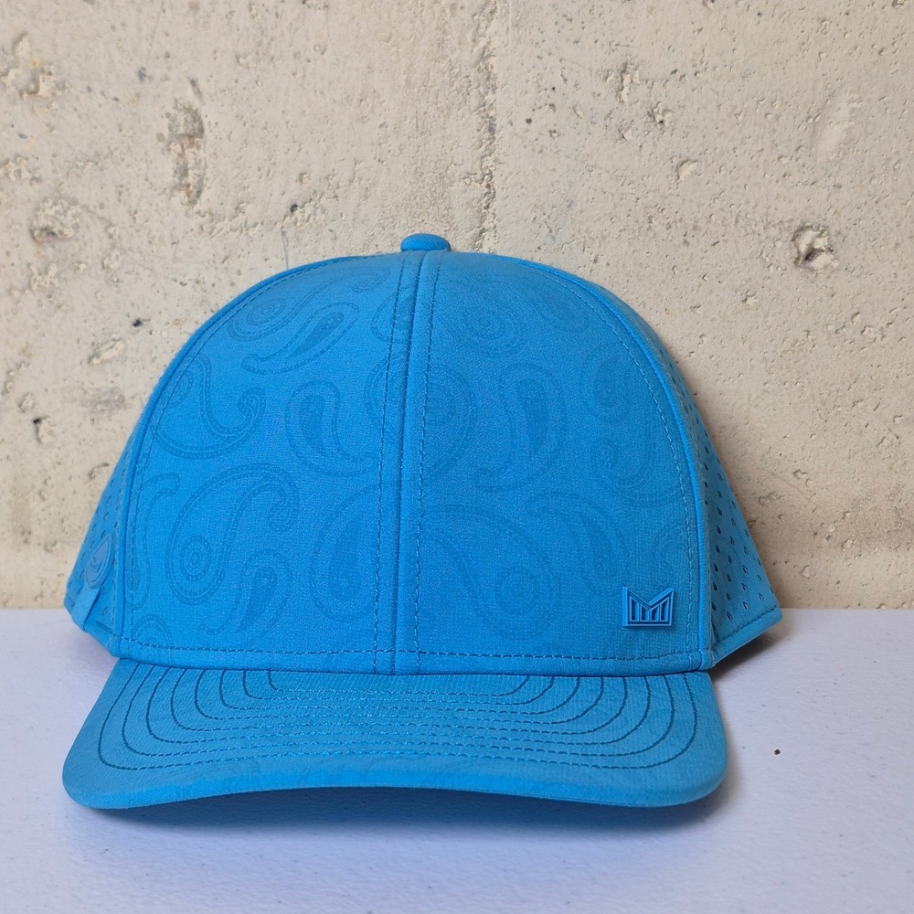 NWT Melin A-Game Hydro Hat Mens Small Electric Blue Paisley Snapback Links Golf